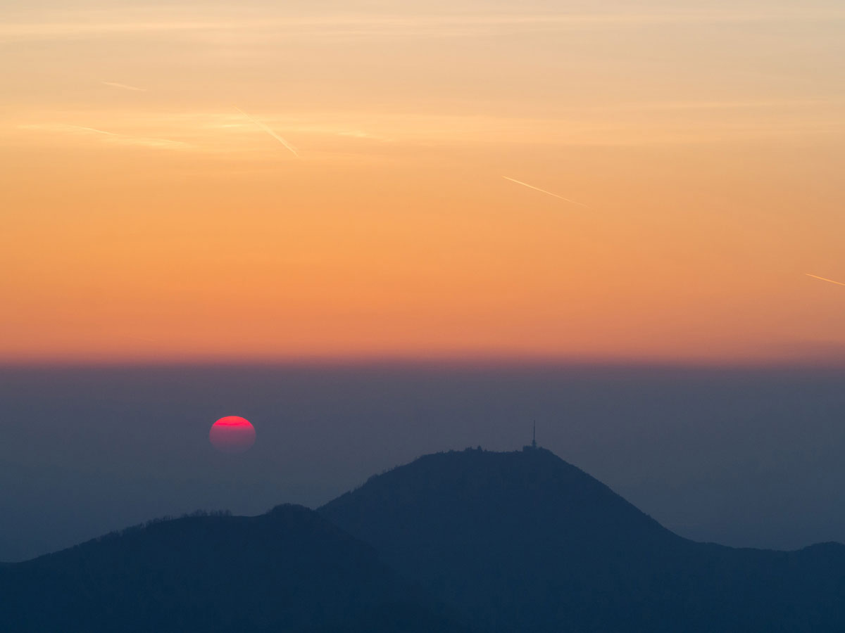 Blick auf Gaisberg Sonnenuntergang